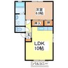 シャローム 1LDKの間取り