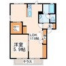 サンフローラ 1LDKの間取り