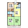 シティコア園田 3DKの間取り