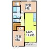 フォルトグランデⅢ 2LDKの間取り