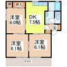 シャンクレール 3DKの間取り