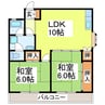 サンシャワービル 2LDKの間取り