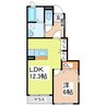 カトレアⅠ 1LDKの間取り