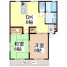 井上ハイツⅢ 2DKの間取り