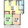 井上ハイツⅢ 2DKの間取り