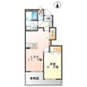 グランダムール麦島 1LDKの間取り