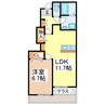 グランダムール麦島 1LDKの間取り