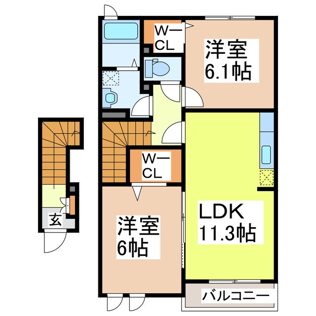 間取り図 ヴィル・クレールＡ