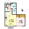 ルルディ 1LDKの間取り
