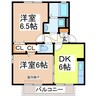 フルール・プリムヴェールＡ 2DKの間取り