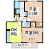 フルール・プリムヴェールＣ 2DKの間取り
