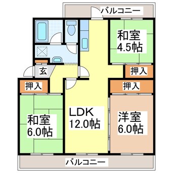 間取図 クロノスイレブン八代古城Ａ