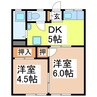 田島ハイツ 2DKの間取り