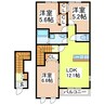 グランダムール高下 3LDKの間取り