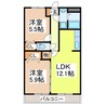 リバティゾーン 2LDKの間取り