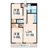 リバティゾーン 2LDKの間取り