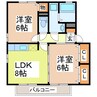 フルール・プリムヴェールＢ 2LDKの間取り