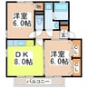 フルール・プリムヴェールＢ 2DKの間取り