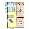 クレージュＢ 2LDKの間取り
