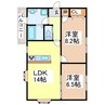 クレージュＢ 2LDKの間取り