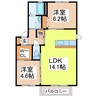 グローバル千 2LDKの間取り