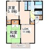 ラビアンローズＡ 2LDKの間取り