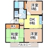 ラビアンローズⅡ　Ｃ 3DKの間取り