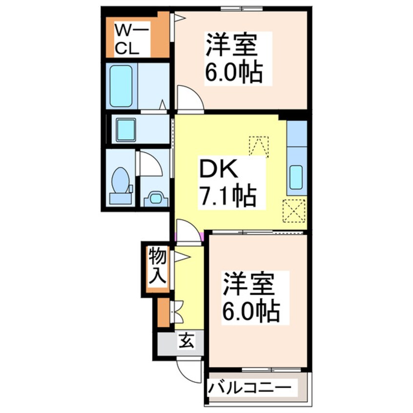 間取図 プラシードハイツⅡ