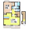 グリーンアベニューＥ 1LDKの間取り