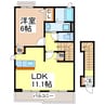 グリーンアベニューＥ 1LDKの間取り