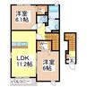 グリーンアベニューＣ 2LDKの間取り