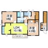 ラフィーネⅠ 2LDKの間取り