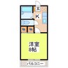 メゾン北町Ⅱ 1Kの間取り