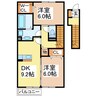 プリマヴェーラ 2DKの間取り