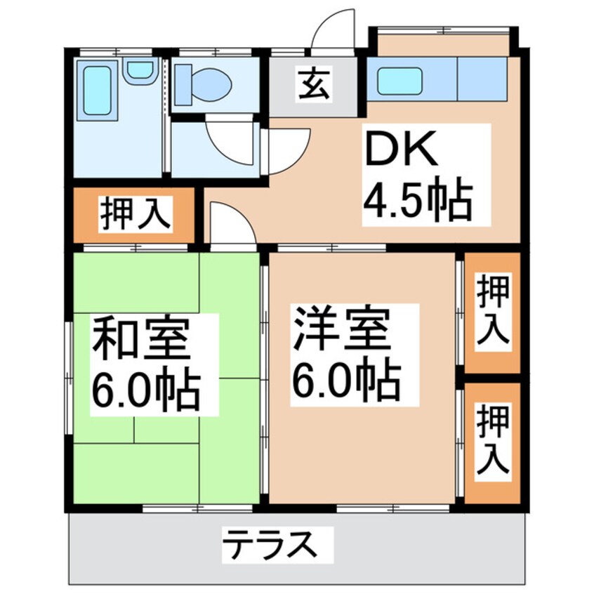 間取図 尺抜棟割５