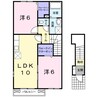 アルカンシェルＡ 2LDKの間取り