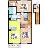 サンロイヤル夕葉 2DKの間取り