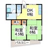 植柳アパート 2DKの間取り