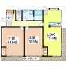 フローラルハイツ宮原 2LDKの間取り