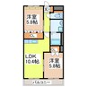 エクセレント桜マンション 2LDKの間取り