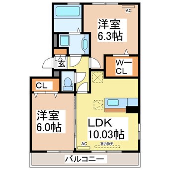 間取図 ライジングサン西宮Ｂ