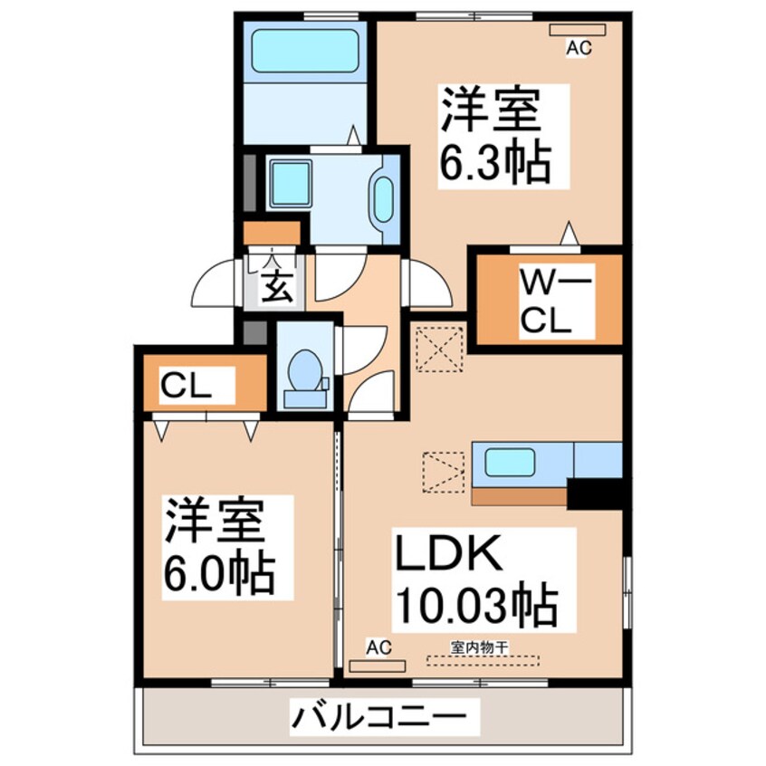 間取図 ライジングサン西宮Ｂ