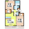 ライジングサン西宮Ａ 2LDKの間取り
