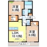 ライジングサン西宮Ａ 2LDKの間取り