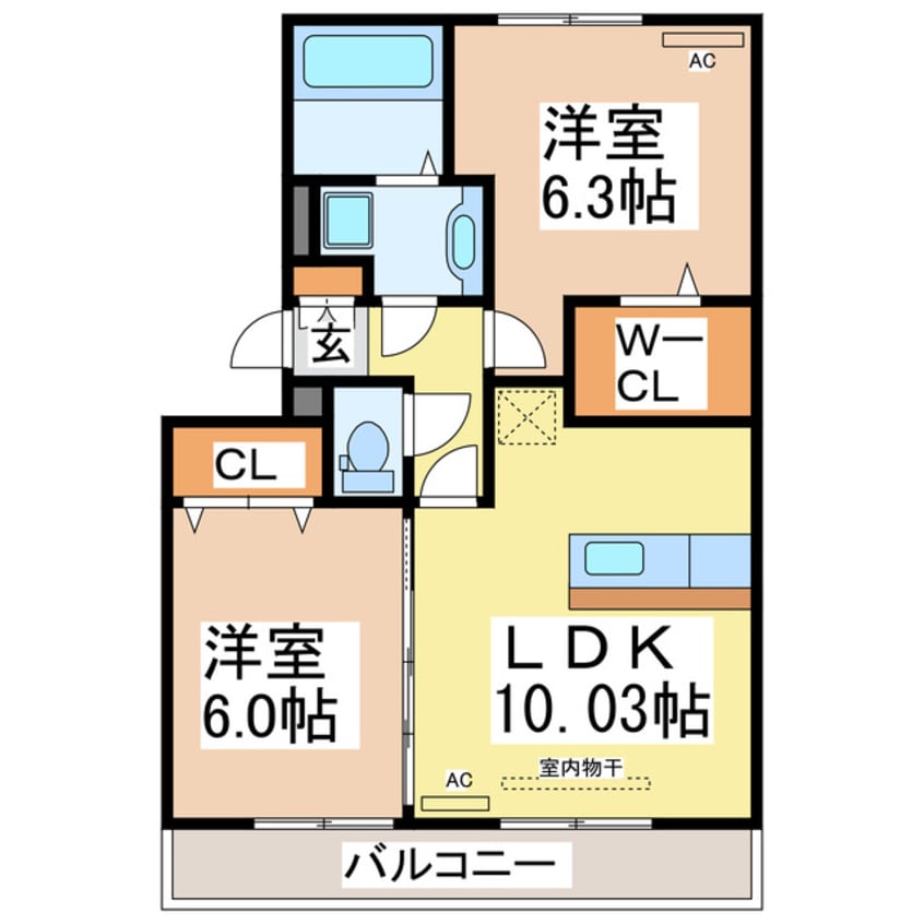 間取図 ライジングサン西宮Ａ