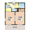コーポ瀧 2DKの間取り