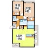 祐晋マンション 2LDKの間取り