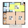 ファミール濱田Ａ 2DKの間取り