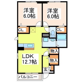 間取図 ＮＭＯＮ・Ⅱ　Ｊ