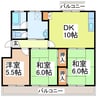 柿の生マンション 3DKの間取り